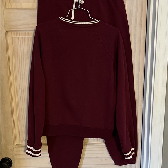 🐝 Marine Layer Burgundy Sweatshirt and sweat pants M EUC - Picture 6 of 13